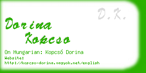 dorina kopcso business card